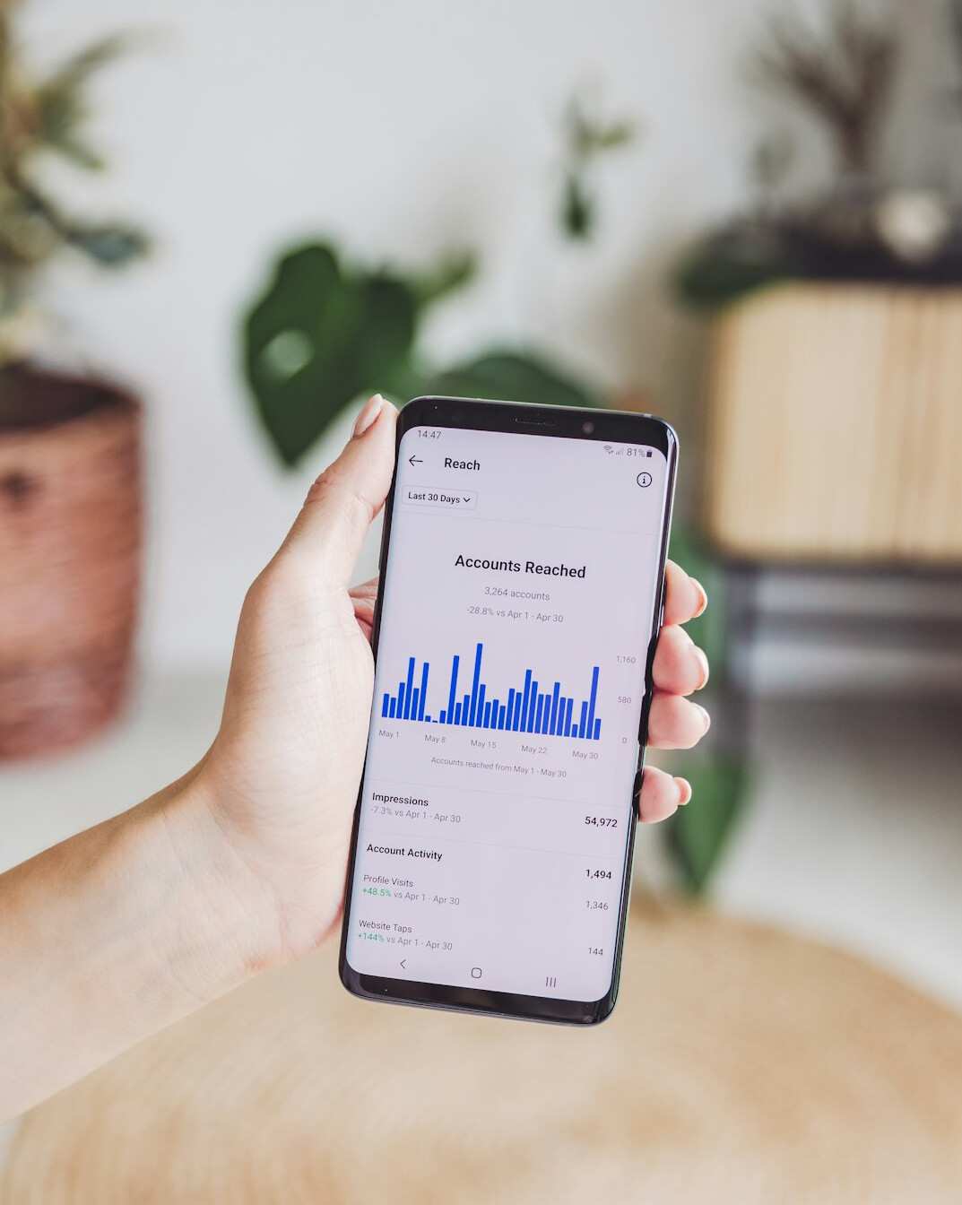 person checking investment growth
