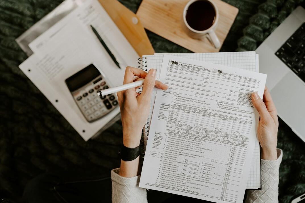 person budgeting at home